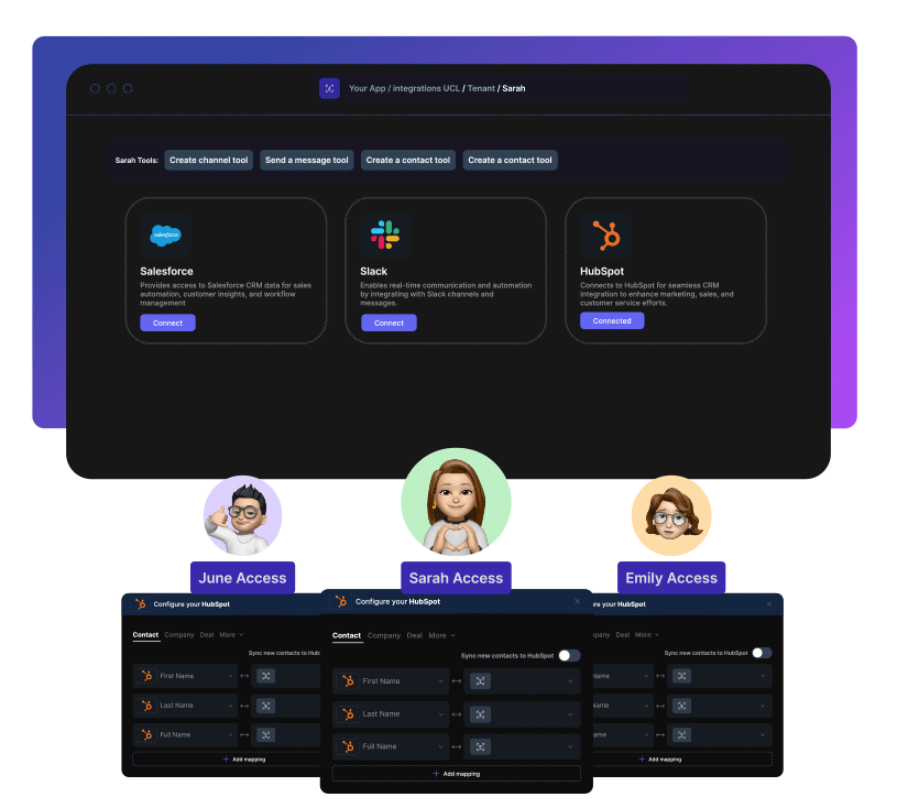 Animated demo of UCL multitenancy showing isolated tenant environments within a shared platform instance