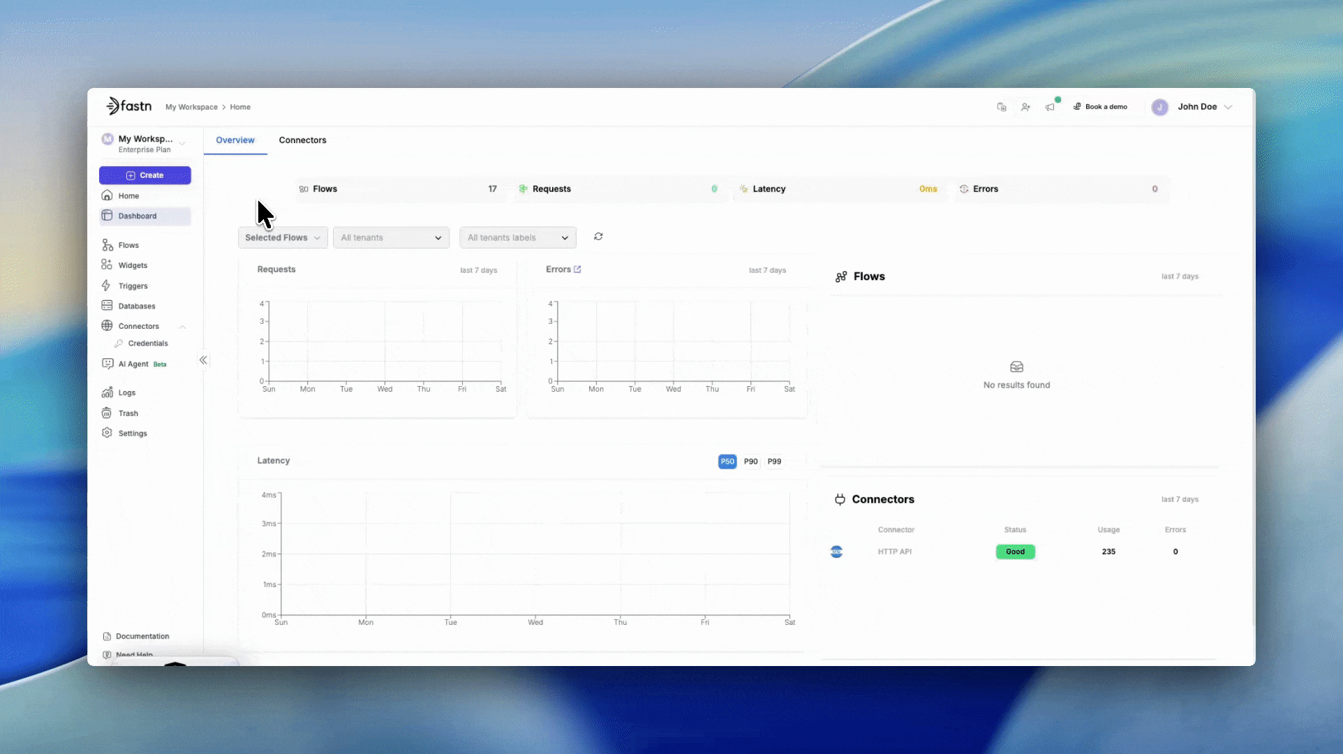 Animated demo of creating a new flow with the On Schedule trigger and opening the flow builder